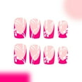 thumbnail image 5 of 24pcs Glossy French Styles White Flowers Full Covers False Nails Manicure For A Stylish And Elegant Look, 5 of 8