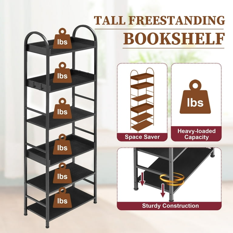 6 foot 2024 tall bookshelf