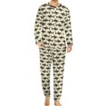 thumbnail image 1 of Pijama de tiburón divertido, conjunto de pijama de 2 piezas con estampado de vida marina de manga larga para hombre, ropa de dormir romántica de gran tamaño con gráficos de otoño, 1 of 5