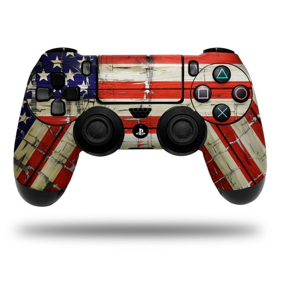 Skin Wrap for Sony PS4 Dualshock Controller Painted Faded and Cracked USA American Flag (CONTROLLER NOT INCLUDED)