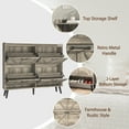 thumbnail image 4 of YouTrend Shoe Storage Cabinet with 4 Flip Drawers, Farmhouse Shoe Organizer for Entryway, Washed Grey, 4 of 10