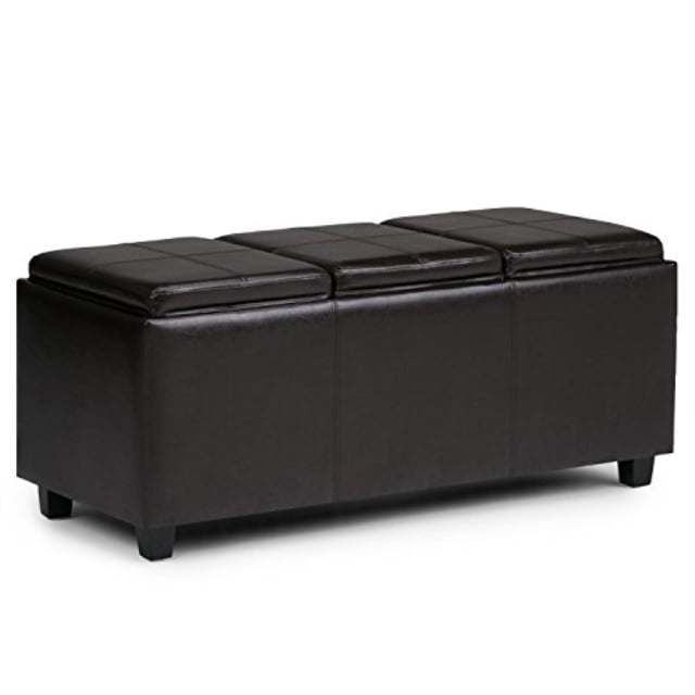 First Hill Damara Lift-Top Storage Ottoman Bench with Fabric Upholstery Bistro Biscuit