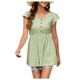 thumbnail image 2 of Women's V-Neck Short Sleeve Loose Fit Casual T-Shirt Top - Breathable Flowy Fabric for Everyday Comfort, 2 of 5