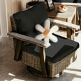 thumbnail image 3 of MeetLeisure Outdoor Polyethylene (PE) Wicker Swivel Rocker Chair，Black, 3 of 6