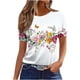 thumbnail image 1 of Camiseta de Manga Corta de Verano para Mujeres Delgada Moda Casual Impresa No Estructurada Cuello Redondo Mujer Manga Corta Tops Casual, 1 of 4