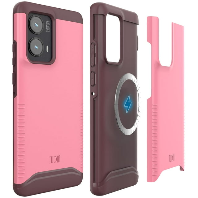 Funda TUDIA Merge para Motorola Edge 2024 Magsafe Rosa Ahumado