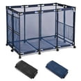 thumbnail image 1 of Yescom Pool Floats Storage Bin Mesh Rolling Cart 10 Wheels Metal Frame 49" L x 30" W x 61" H with Black Cover Net Replacement, 1 of 9