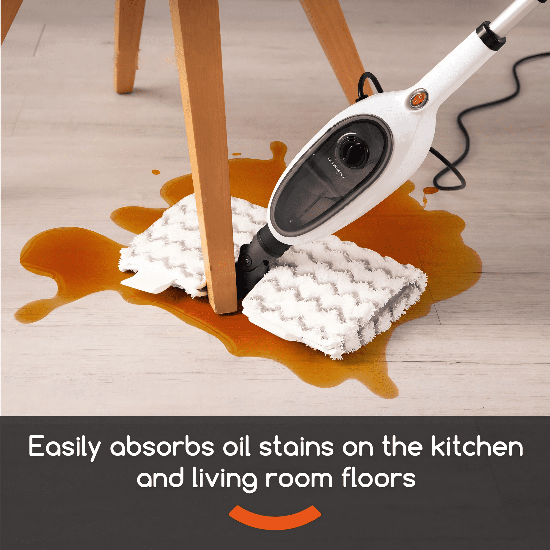 Steam Mops, Double-Sided Flip Steam Cleaner, 15 Seconds Fast Heating, for Kitchen, Wood Tile Hard Floor