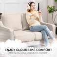 thumbnail image 4 of HOMCOM Causeuse, Canapé en Lin avec Ressorts Ensachés, Beige, 4 of 10