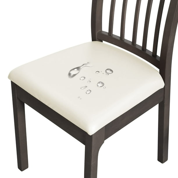 Funda de asiento para silla de comedor FORCHEER, piel sintética, impermeable, juego de 6