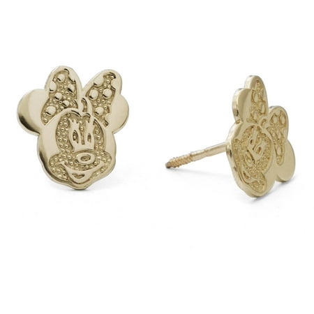 Disney 10kt Yellow Gold Minnie Mouse Stud Earrings