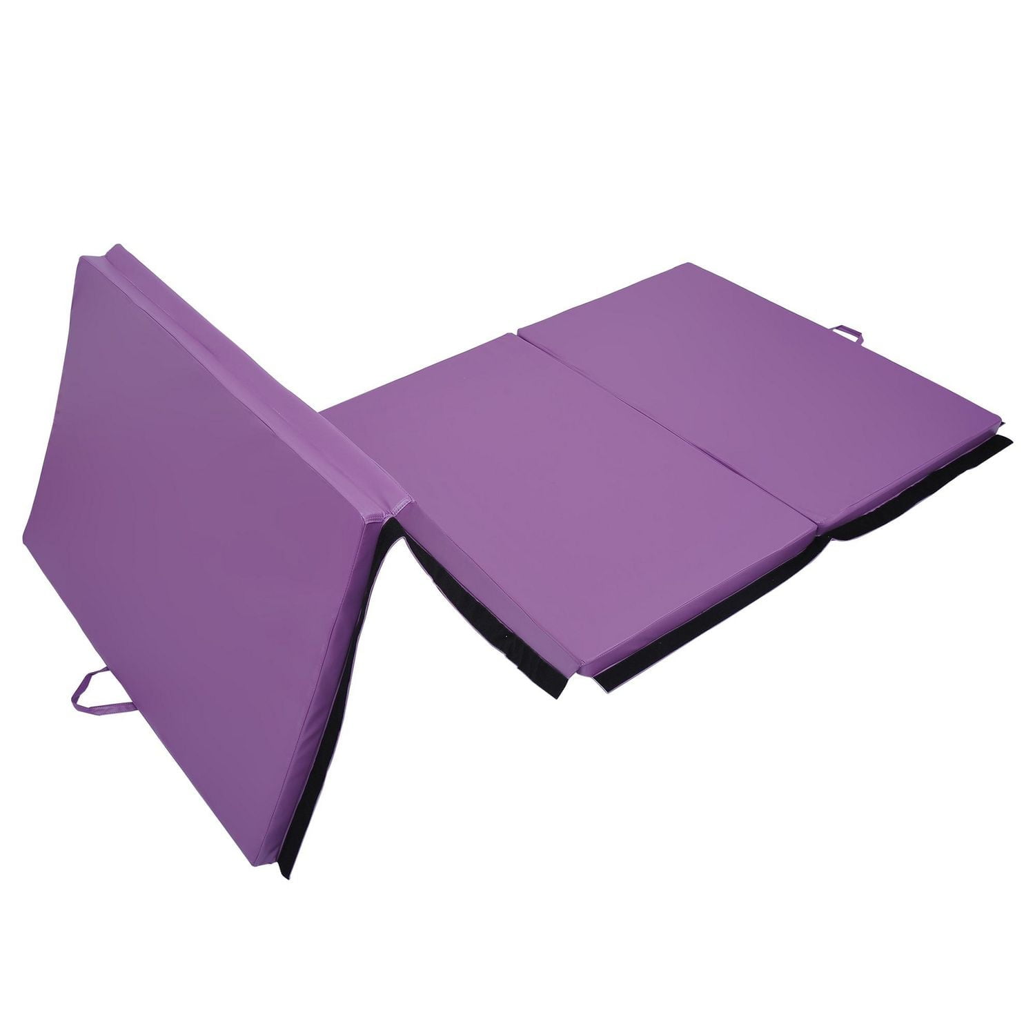 Soozier tapis de gymnastique pliable 10,2 x 25,4 x 5,1 cm, tapis d'exercice avec poignées de transport pour yoga, MMA, arts martiaux, étirements, entraînements de base, violet