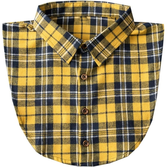 Camicover  Kids Plaid Tartan Detachable Half Shirt Blouse False Collar Dickey Collar for Girls and Boys
