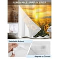 thumbnail image 3 of No Hook Cloth Fabric Shower Curtain with Snap in Liner, Sunflower Field Waterproof Shower Curtains Set with See Through Top Window, Summer Vintage Sunset Botanical Floral Bath Curtains Shower 48"x72", 3 of 6