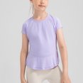 thumbnail image 2 of CHEEREAM Girls Short Sleeve Workout Shirts Breathable Yoga T-Shirts with Side Slits Athletic Tee Tops 4-12T, 2 of 9