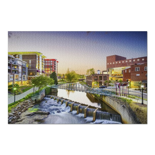 Greenville, South Carolina Downtown Cityscape at Night 9008175 (20x30