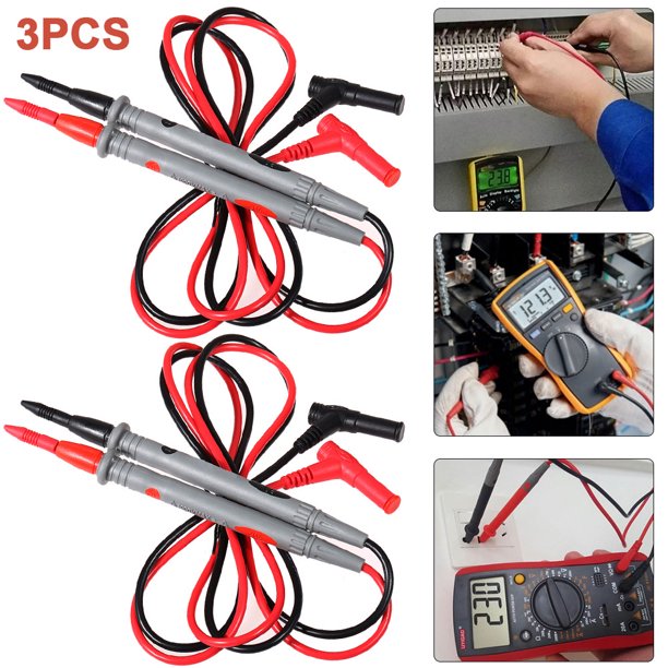 Cables Prueba Sonda Universales 2 Uds 20A para Multímetro Con Alicates