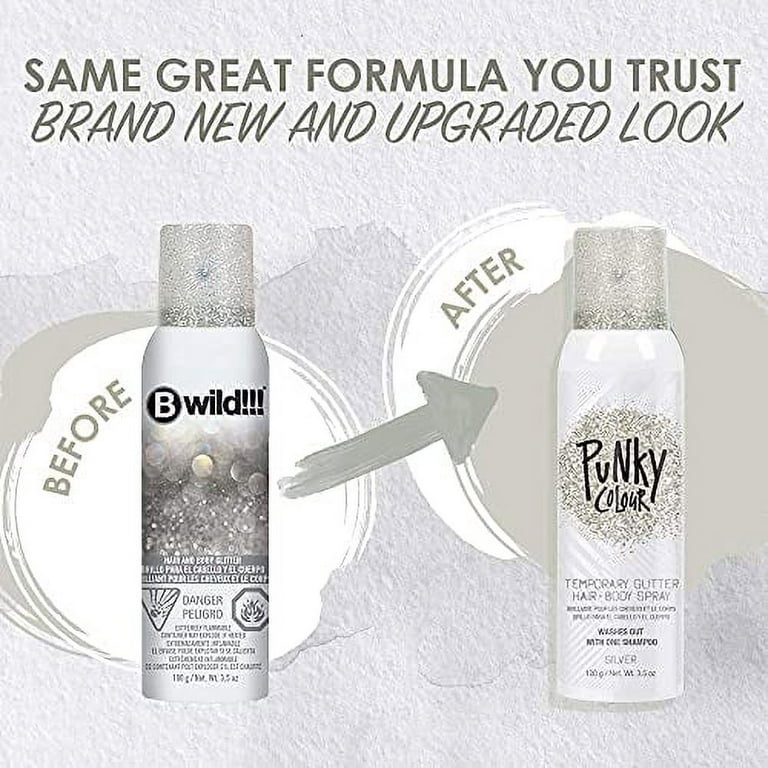 Silver Glitter Hair Spray Color - 3 oz. (1 Count) - Instantly Transforms  Your Look, Ideal for Parties & Cosplay