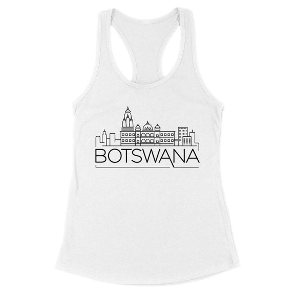 Skyline Botswana South Africa Tank Top Fitted Racerback Women's Large White
