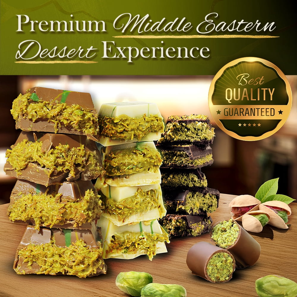 Dubai Chocolate Variety Pack – Milky, Dark & White Chocolate and Dubai Wafers, 7 Count
