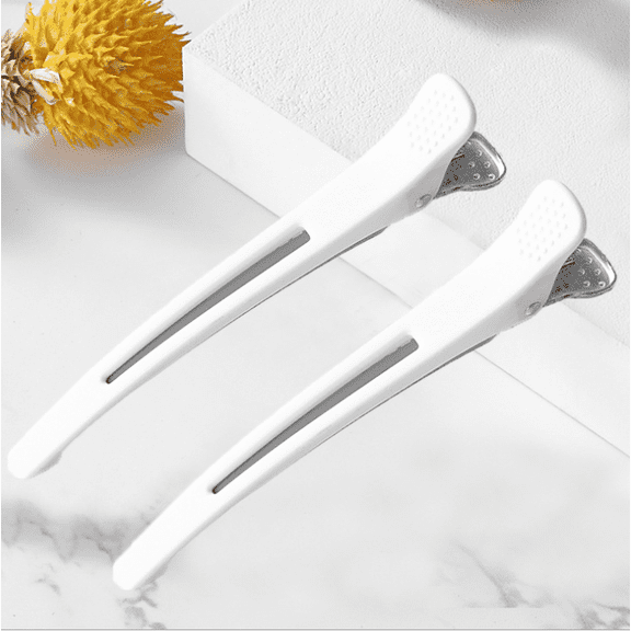 6pcs Professional Hair Clips for Styling Sectioning, Non Slip No-Trace Duck Billed Hair Clips with Silicone Band, Salon and Home Hair Cutting Clips for Hairdresser, Women