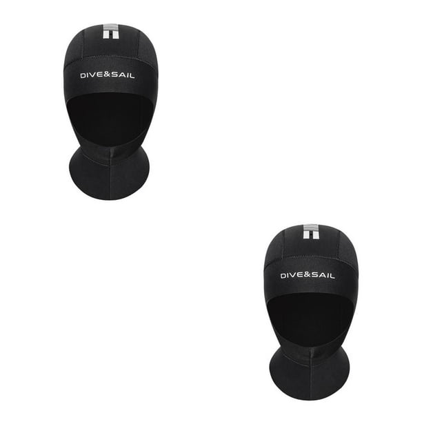 Sonducket BUCEO SAIL 5MM Gorros de buceo Térmico CR Equipo de esnórquel súper elástico Sudadera con capucha Traje de baño a prueba de viento Gorro de 【L】 2piezas Sonducket CBP572767