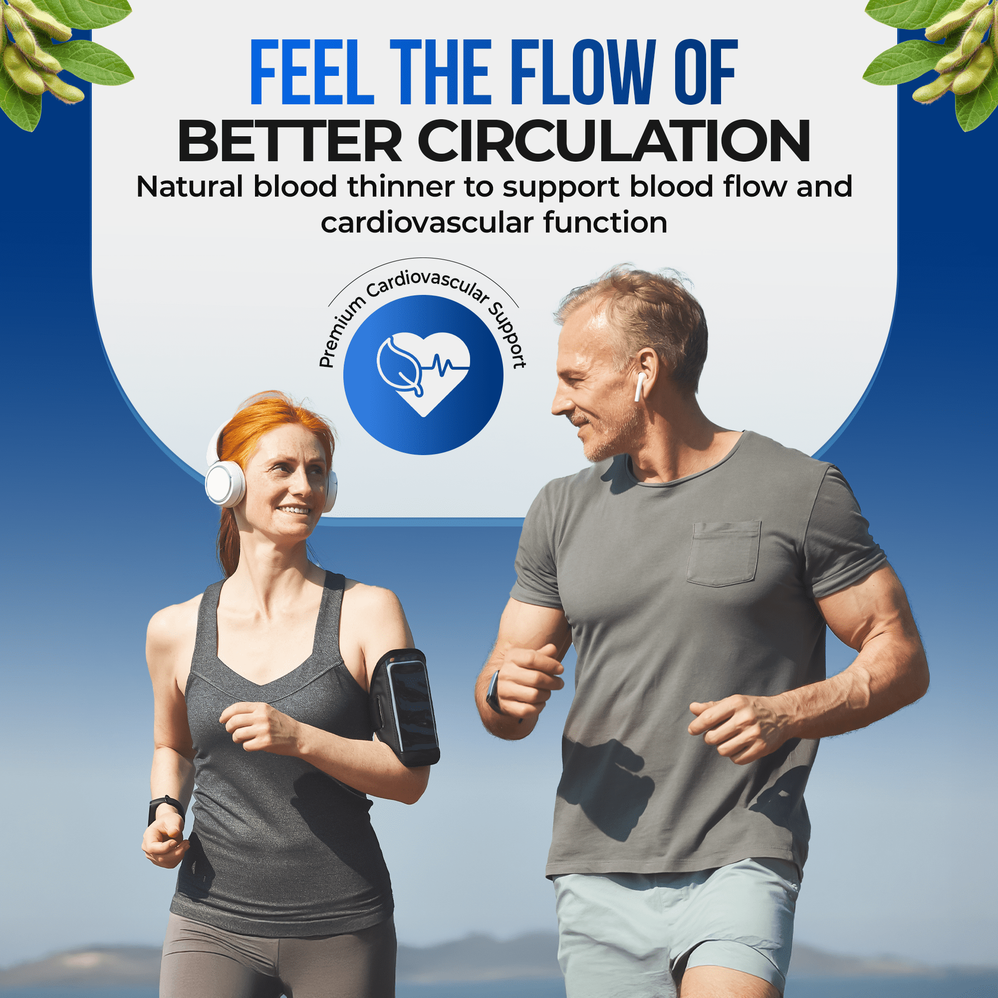 Nattokinase 5000 FU Supplement- 250mg of Natto Kinase Powder All Natural Blood Thinner Capsules Made from Organic Fermented Beans Can Help to Improve Blood Circulation