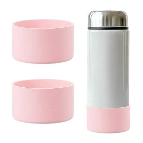 Uxcell Tumbler Boot Silicone Anti-Slip Protective Sleeve for Stainless Steel Sports Vacuum Flask Light Pink 3 Inch