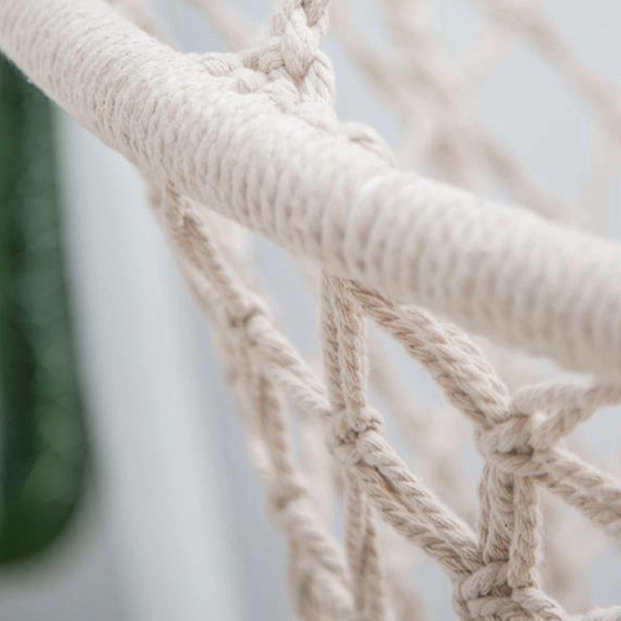 Hanging Outdoor Swing Chair Macrame Cotton Hammock Chair - Off-White