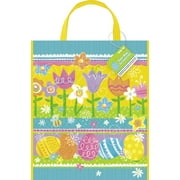 Unique Spring Theme Easter Egg Hunt Carrying Tote Plastic 13"x11" Favor Bag