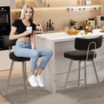 thumbnail image 4 of HomeZeer Swivel Bar Stools Set of 2, 26" Counter Height BarStool with Back, Leather Upholstered Kitchen Stools with Footrest and Metal Frame, Bar Chair for Kitchen Island, Black, 4 of 8