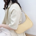 thumbnail image 1 of Moda mujer Color puro axila Hobos bolsas bolso de mano con asa superior (amarillo), 1 of 5