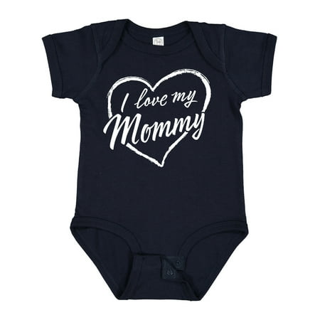 

Inktastic I Love My Mommy in White Chalk Heart Gift Baby Boy or Baby Girl Bodysuit