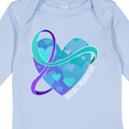 thumbnail image 4 of Inktastic Suicide Prevention Awareness Purple and Teal Heart Ribbon Boys or Girls Long Sleeve Baby Bodysuit, 4 of 5