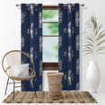 thumbnail image 5 of Deconovo Cortinas opacas con estampado floral azul marino de 42 x 84 pulgadas con aislamiento térmico para ventanas, 5 of 5