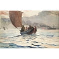 thumbnail image 2 of Winslow Homer 14x11 Black Ornate Wood Framed Double Matted Museum Art Print Titled: Returning Fishing Boats (1883), 2 of 5