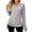 Gray, variant on Fall Top for Women Long Sleeve V-Neck T-Shirt Solid Color Side Drawstring Loose Casual Blouse Sweatshirt Dark Gray XL