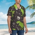 thumbnail image 3 of Disketp Hawaiian Shirts for Men,Dinosaur Skeleton Print Mens Casual Short Sleeve Button Down Shirts Beach Shirt, 3 of 7