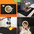 thumbnail image 6 of Designer Coffee Bar Mat, Large 16 x 24 Inches, Rubber Backing, Absorbent Coffee Maker Mats for Dish Drying, Kitchen Countertop, Heat Resistant, Solid Black, 6 of 8