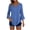 Blue women v neck blouse a1, variant on Women V Neck 3/4 Sleeve Button Down Polka Dot Blouse Casual Loose Tshirt Beach Vacation Summer Tops Comfy Work Outfits, Orange 2XL