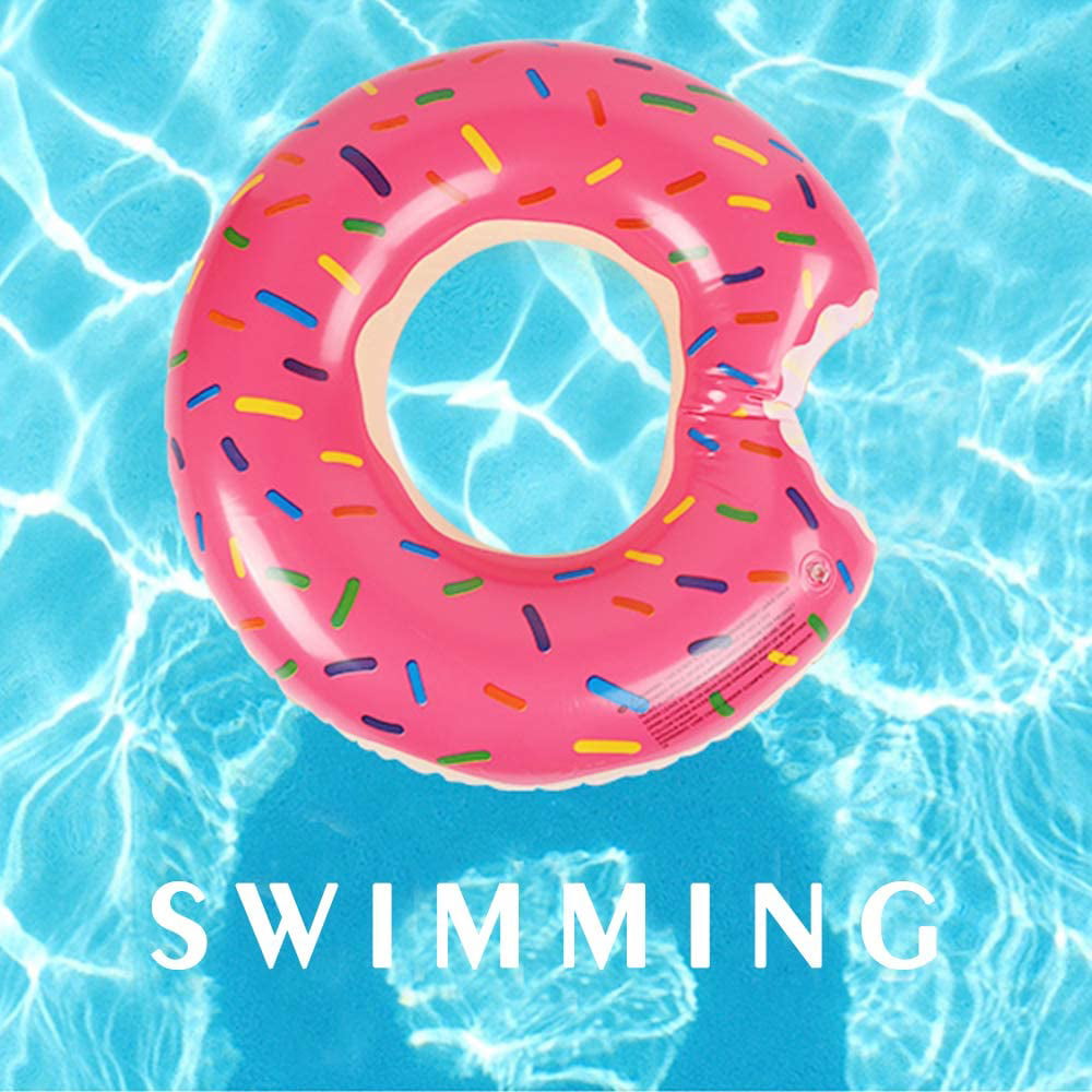 Pool Floats Inflatable Strawberry Donut Pool Float Swim Rings Single 70cm 1pcs 