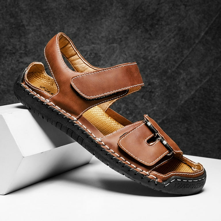 Leather sandals men’s size 9.5 Rockport Brown Leather Darwyn 2 Slide Sandals Mens Size 9.5  main image 2