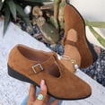 thumbnail image 4 of longantii Womens Mary Jane Shoes Slip on Dressy Ballerina Flats New Trendy Non-Slip Flats for Formal School Walking Brown, 4 of 6