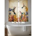 thumbnail image 5 of Vintage Hummingbirds Sheer Curtains 72 Inch Length 2 Panels Set Window Treatments, Spring Farmhouse Country Flowers Rod Pocket Semi Curtains for Living Room/Bedroom/Kitchen Décor, 104"W x 72"L, 5 of 7