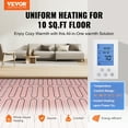 thumbnail image 2 of VEVOR Floor Heating Mat, 10 Sq.ft, Electric Radiant In-Floor Heated Warm System with Digital Floor Sensing Thermostat, Includes Installation Monitor, Adhesive Back for Easy Installation on The Floor, 2 of 9