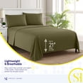 thumbnail image 5 of Sweet Home Collection Twin Sheet Sets, Classic 1800 Series Deep Pocket 3 Piece, Luxury Soft Microfiber Bed Sheet Sets, Olive, 5 of 5
