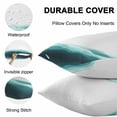 thumbnail image 5 of Outdoor Waterproof Throw Pillow Covers Set of 2 Turquoise Waves Decorative Pillowcases Square Outdoor Pillows Cushion Case 16x16 Inch Ocean Spray Lines Patio Pillows for Couch Sofa Bed Garden, 5 of 9