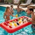 thumbnail image 4 of Leeye Inflatable Cup Holder Float, 48.4 x 23.6 Inch Pool Drink Tray with Cup Holders, Floating Beverage Station for Swimming Pool Parties, Red, 4 of 4
