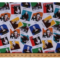 Cotton Mister Rogers' Neighborhood Pictures Words TV Show Entertainment Kids Children's White Cotton Fabric Print by the Yard (C11460-WHITE)