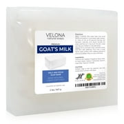 Velona Goats Milk Soap Base - 2 lb | SLS/SLES Free | Melt and Pour | Natural Bars for The Best Result for Soap-Making